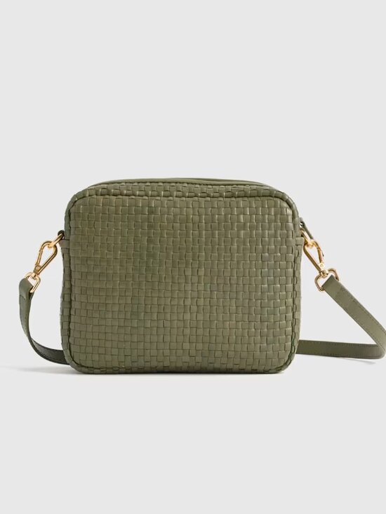 Quince Handbags - Quince Italian Leather Handwoven Crossbody Olive